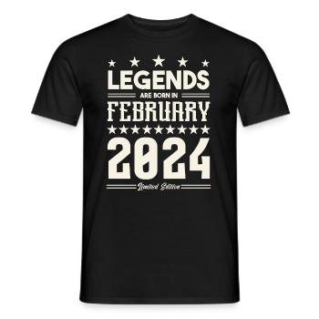 Geschenklegende Februar 2024. Geschenk Februar 2024. - Männer T-Shirt - Schwarz - Vorne - AI Model Male 178 light (178cm)