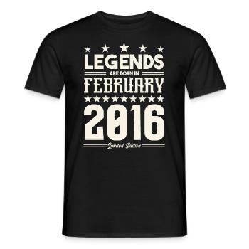 Gift Legend February 2016. Gift February 2016. - Men's T-Shirt - black - Front - AI Model Male 178 light (178cm)
