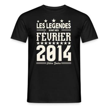 cadeau d'anniversaire Février 2014. février 2014. - T-shirt homme - noir - Devant - AI Model Male 178 light (178cm)