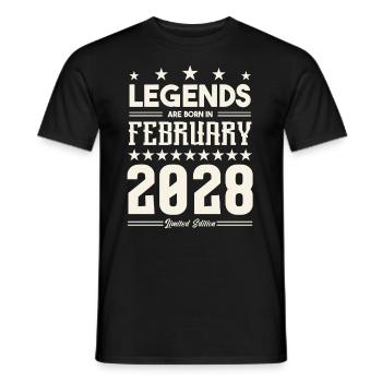 Geschenklegende Februar 2028. Geschenk Februar 2028. - Männer T-Shirt - Schwarz - Vorne - AI Model Male 178 light (178cm)