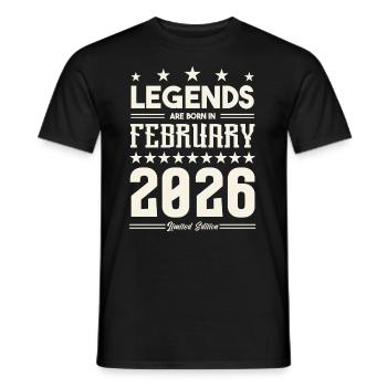 Cadeau Légende Février 2026. cadeau février 2026. - T-shirt homme - noir - Devant - AI Model Male 178 light (178cm)