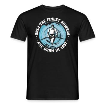 Canoe rowing Canoeists Rowers born 1957 - Men's T-Shirt - black - Front - AI Model Male 178 light (178cm)