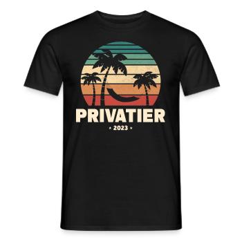 Privatier 2023 - Männer T-Shirt - Schwarz - Vorne - AI Model Male 178 light (178cm)