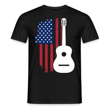 Gitaar USA Patriot - Heren T-shirt - zwart - Voor - AI Model Male 178 light (178cm)