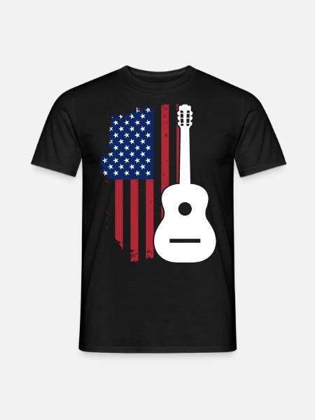 Gitarre USA Patriot - Männer T-Shirt - Schwarz