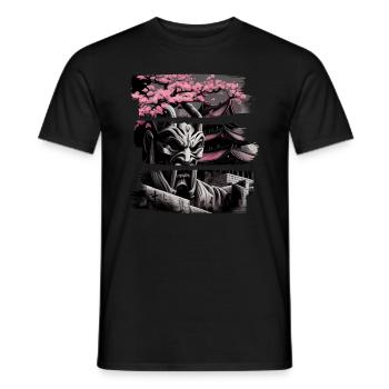 Temple japonais vintage des fleurs de cerisier Sakura - T-shirt homme - noir - Devant - AI Model Male 178 light (178cm)