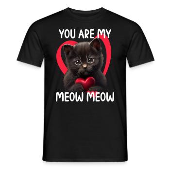 Tu es mon Meow Meow Cat - T-shirt homme - noir - Devant - AI Model Male 178 light (178cm)