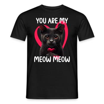 Tu es mon Meow Meow Cat - T-shirt homme - noir - Devant - AI Model Male 178 light (178cm)