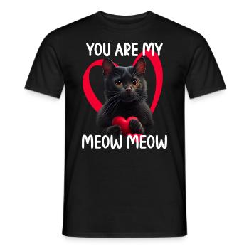Tu es mon Meow Meow Cat - T-shirt homme - noir - Devant - AI Model Male 178 light (178cm)