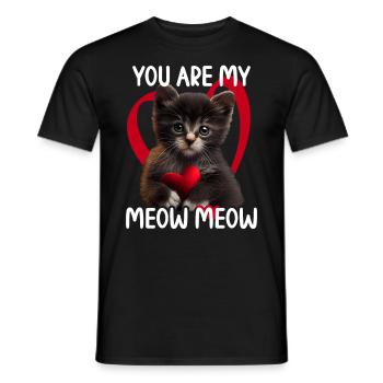 Tu es mon Meow Meow Cat - T-shirt homme - noir - Devant - AI Model Male 178 light (178cm)
