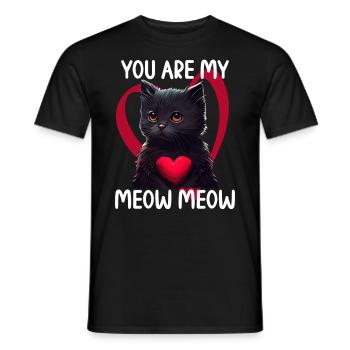 Tu es mon Meow Meow Cat - T-shirt homme - noir - Devant - AI Model Male 178 light (178cm)