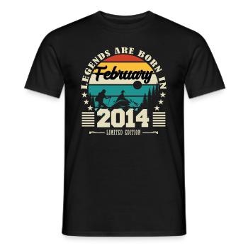 February 2014. Birthday gift February 2014. - Men's T-Shirt - black - Front - AI Model Male 178 light (178cm)