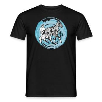 Trotting cheval Trabrennsport Sport équestre Chevaux - T-shirt homme - noir - Devant - AI Model Male 178 light (178cm)