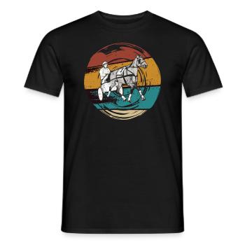 Trotting cheval Trabrennsport Sport équestre Chevaux - T-shirt homme - noir - Devant - AI Model Male 178 light (178cm)