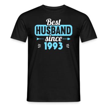 30th Wedding Anniversary Best Husband since 1993 - Men's T-Shirt - black - Front - AI Model Male 178 light (178cm)