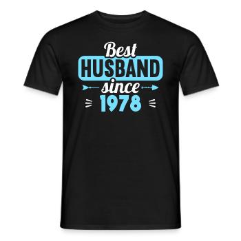 45e anniversaire de mariage Meilleur mari depuis 1978 - T-shirt homme - noir - Devant - AI Model Male 178 light (178cm)