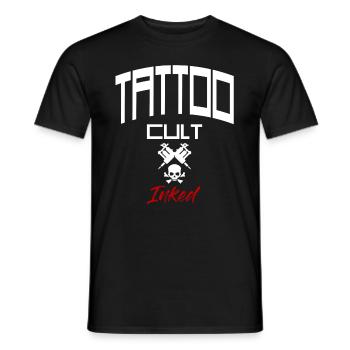 Tattoo Cult Inked Tribal Artist Studio Skull täto - T-shirt homme - noir - Devant - AI Model Male 178 light (178cm)