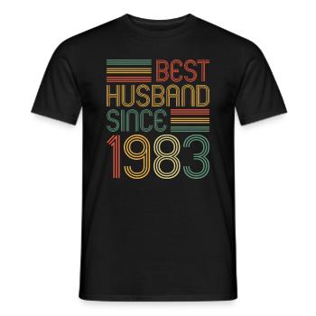 40th Wedding Anniversary Best Husband since 1983 - Men's T-Shirt - black - Front - AI Model Male 178 light (178cm)