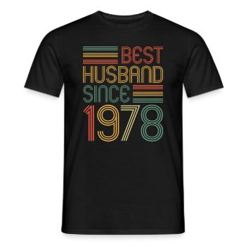 45e anniversaire de mariage Meilleur mari depuis 1978 - T-shirt homme - noir - Devant - AI Model Male 178 light (178cm)