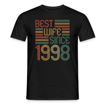 25th Wedding Anniversary Best Wife since 1998 - Men's T-Shirt - black - Front - AI Model Male 178 light (178cm)