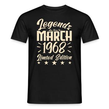 Geboren 1968. März Geburtstagsgeschenk - Männer T-Shirt - Schwarz - Vorne - AI Model Male 178 light (178cm)