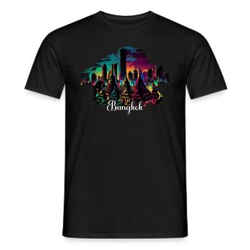 Bangkok Thaïlande Thaïlande Voyage Bangkok Tenue. - T-shirt homme - noir - Devant - AI Model Male 178 light (178cm)