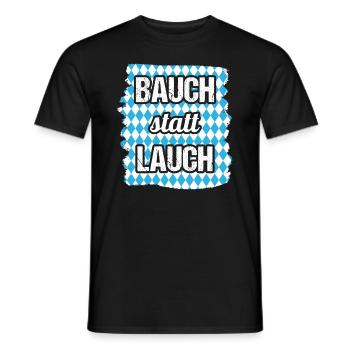 Herren Bauch statt Lauch Lederhosen Ersatz - Männer T-Shirt - Schwarz - Vorne - AI Model Male 178 light (178cm)