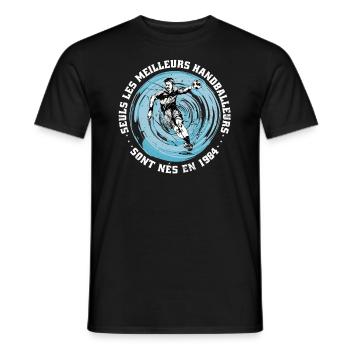 Französischer Handballer Jahrgang 1984 Geburtstag - Männer T-Shirt - Schwarz - Vorne - AI Model Male 178 light (178cm)