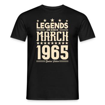 Gift Legend March 1965. gift March 1965. March. - Men's T-Shirt - black - Front - AI Model Male 178 light (178cm)