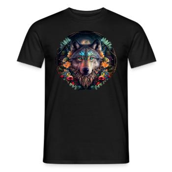 Wölfe Silhouette Naturschutz Tierschutz Wolf - Männer T-Shirt - Schwarz - Vorne - AI Model Male 178 light (178cm)