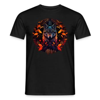 Wölfe Silhouette Naturschutz Tierschutz Wolf - Männer T-Shirt - Schwarz - Vorne - AI Model Male 178 light (178cm)