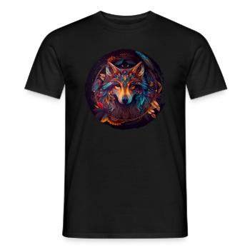 Wölfe Silhouette Naturschutz Tierschutz Wolf - Männer T-Shirt - Schwarz - Vorne - AI Model Male 178 light (178cm)
