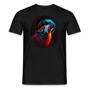 Wölfe Silhouette Naturschutz Tierschutz Wolf - Männer T-Shirt - Schwarz - Vorne - AI Model Male 178 light (178cm)