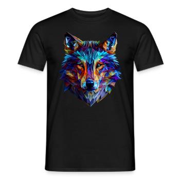 Wölfe Silhouette Naturschutz Tierschutz Wolf - Männer T-Shirt - Schwarz - Vorne - AI Model Male 178 light (178cm)