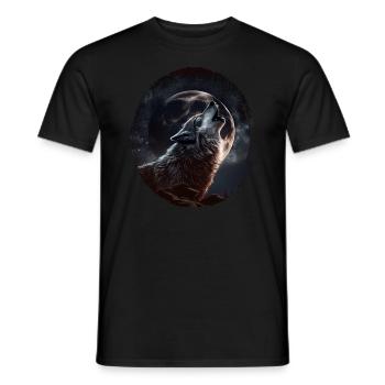 Wölfe Silhouette Naturschutz Tierschutz Wolf - Männer T-Shirt - Schwarz - Vorne - AI Model Male 178 light (178cm)