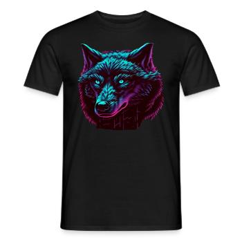 Wölfe Silhouette Naturschutz Tierschutz Wolf - Männer T-Shirt - Schwarz - Vorne - AI Model Male 178 light (178cm)