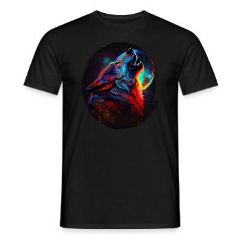 Wölfe Silhouette Naturschutz Tierschutz Wolf - Männer T-Shirt - Schwarz - Vorne - AI Model Male 178 light (178cm)