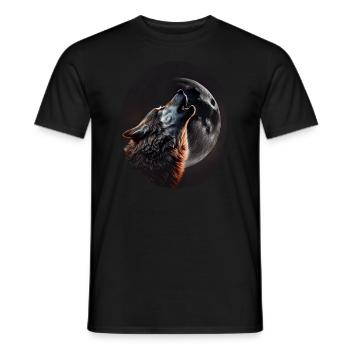 Loups Silhouette Conservation de la nature Bien-être animal Loup - T-shirt homme - noir - Devant - AI Model Male 178 light (178cm)