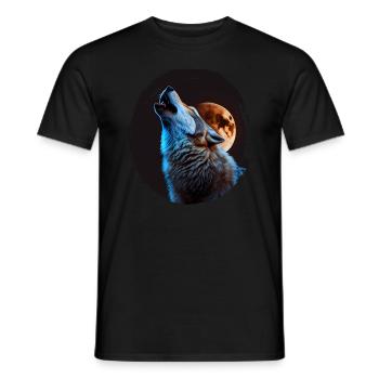 Loups Silhouette Conservation de la nature Bien-être animal Loup - T-shirt homme - noir - Devant - AI Model Male 178 light (178cm)