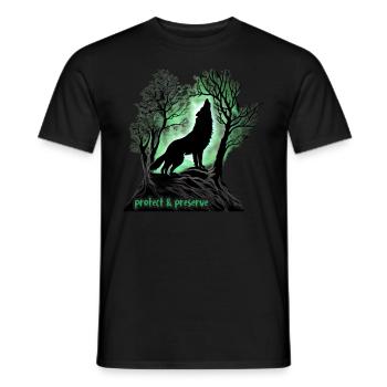 Wölfe Silhouette Naturschutz Tierschutz Wolf - Männer T-Shirt - Schwarz - Vorne - AI Model Male 178 light (178cm)