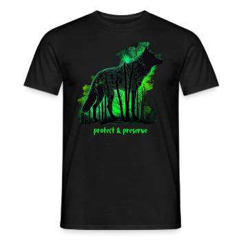 Wölfe Silhouette Naturschutz Tierschutz Wolf - Männer T-Shirt - Schwarz - Vorne - AI Model Male 178 light (178cm)