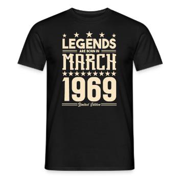 Gift Legend März 1969. Geschenk März 1969. März. - Männer T-Shirt - Schwarz - Vorne - AI Model Male 178 light (178cm)