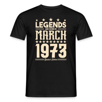 Gift Legend März 1973. Geschenk März 1973. März. - Männer T-Shirt - Schwarz - Vorne - AI Model Male 178 light (178cm)