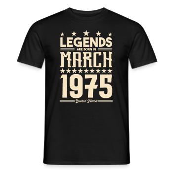 Gift Legend March 1975. gift March 1975. March. - Men's T-Shirt - black - Front - AI Model Male 178 light (178cm)