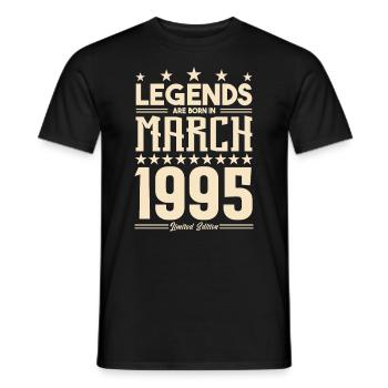Gift Legend March 1995. gift March 1995. March. - Men's T-Shirt - black - Front - AI Model Male 178 light (178cm)