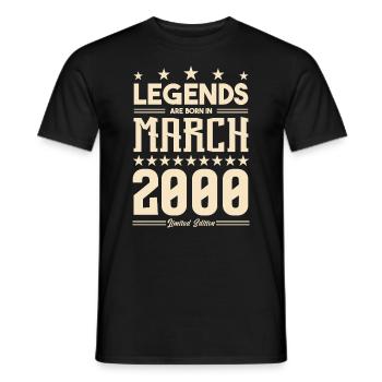 Gift Legend March 2000. gift March 2000. March. - Men's T-Shirt - black - Front - AI Model Male 178 light (178cm)