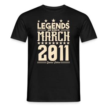 Cadeau Légende mars 2011. cadeau Mars 2011. March. - T-shirt homme - noir - Devant - AI Model Male 178 light (178cm)