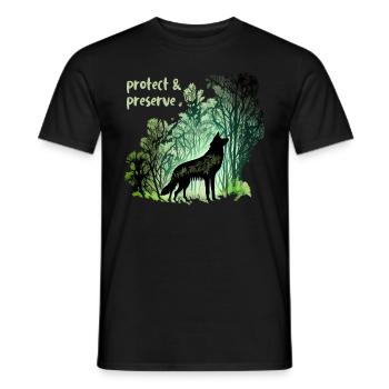 Wölfe Silhouette Naturschutz Tierschutz Wolf - Männer T-Shirt - Schwarz - Vorne - AI Model Male 178 light (178cm)
