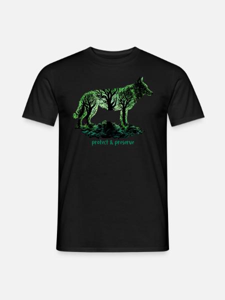 Wölfe Silhouette Naturschutz Tierschutz Wolf - Männer T-Shirt - Schwarz