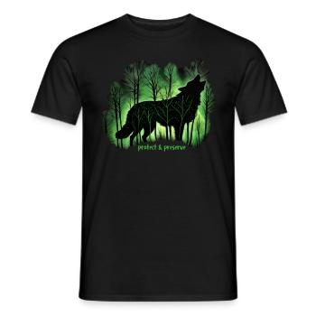Wölfe Silhouette Naturschutz Tierschutz Wolf - Männer T-Shirt - Schwarz - Vorne - AI Model Male 178 light (178cm)